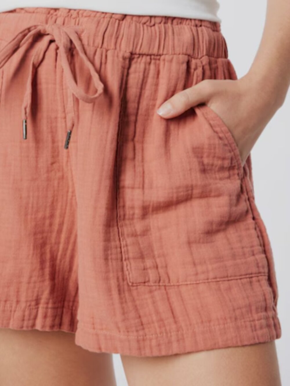 Gap crinkle gauze cotton shorts Cedarwood size XS